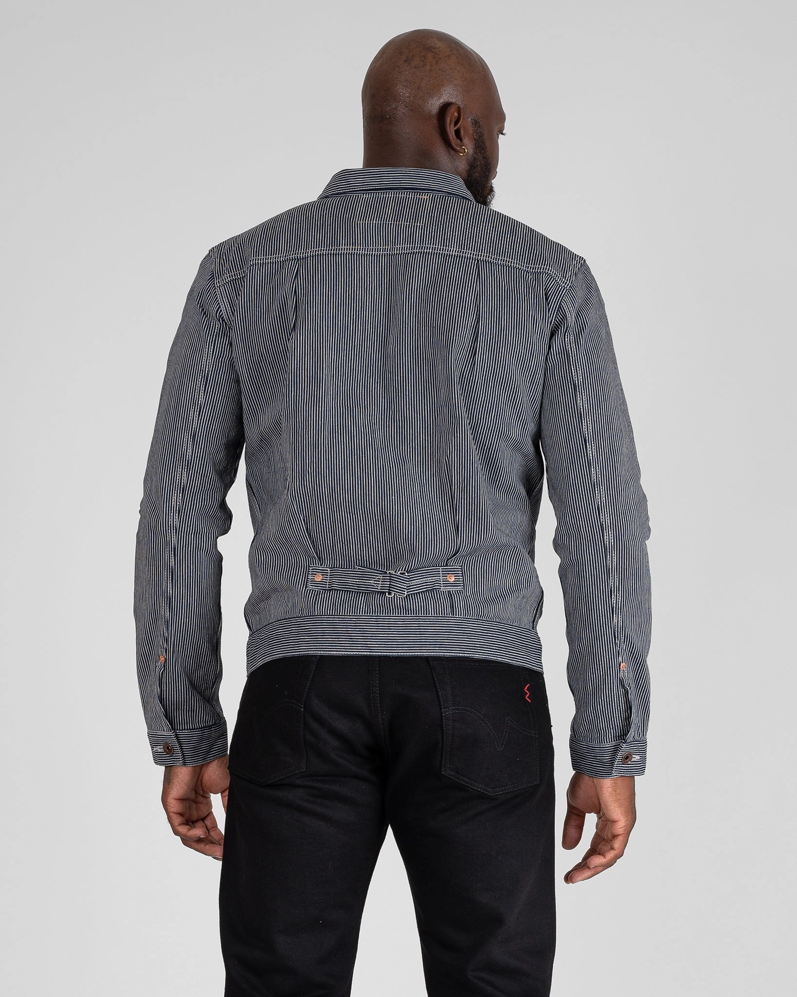 Flexible Shoulder Gussets Flexible Insulation 10.5oz Narrow Stripe Hickory Type I - Indigo