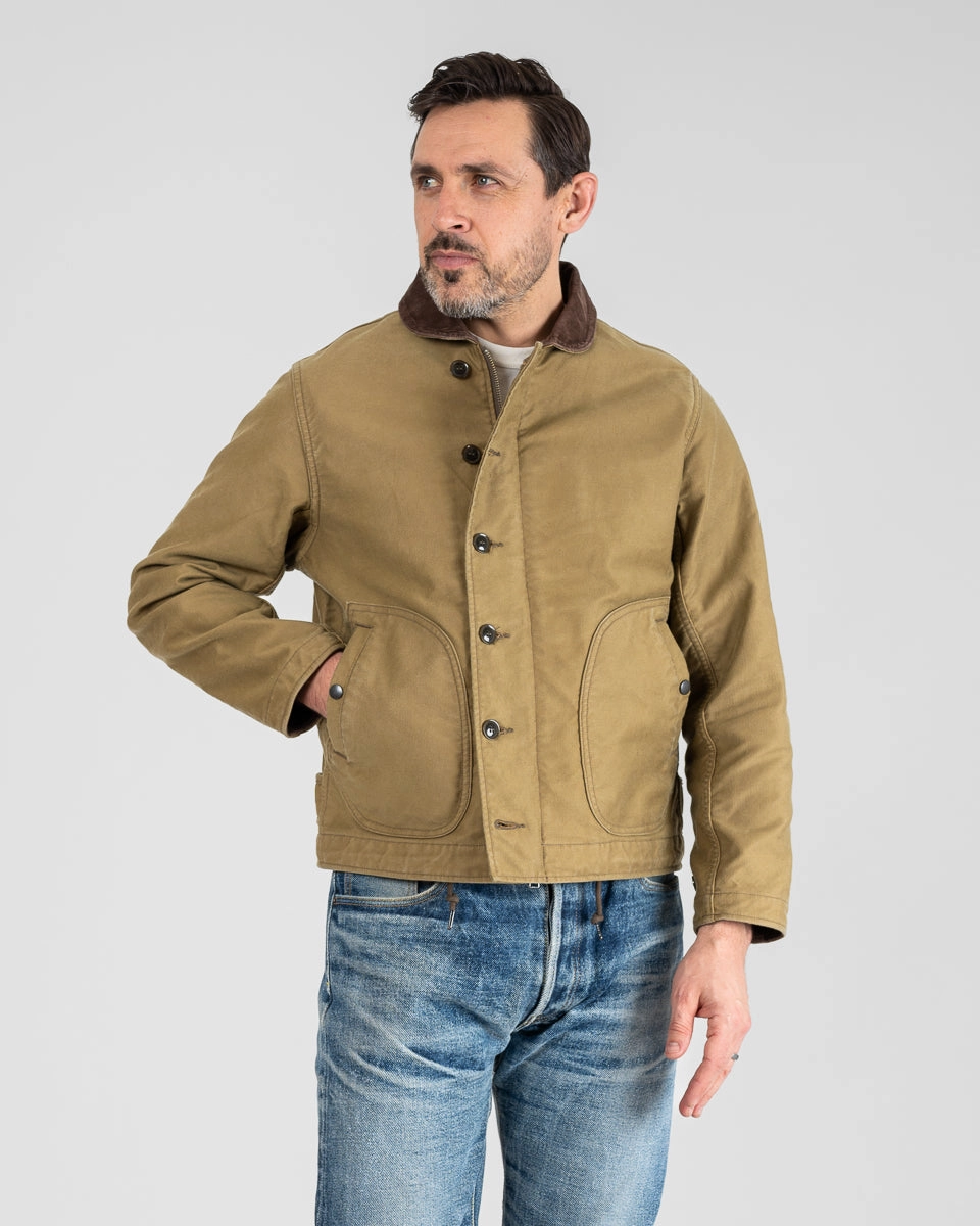 WrinkleFree Material 12oz Whipcord Lightweight N1 Deck Jacket - Khaki