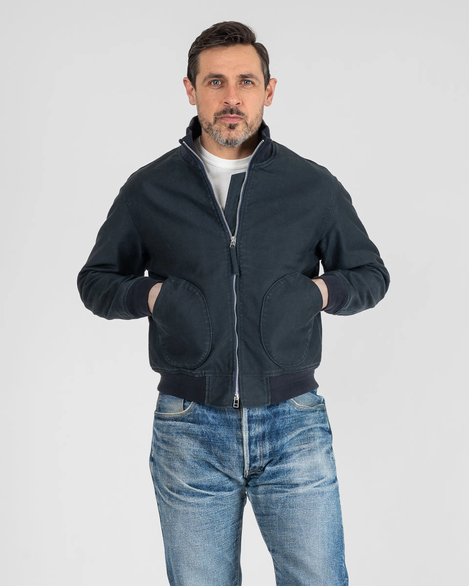 Casual Shirt FlexibleWaistband 12oz Whipcord Tanker Jacket - Navy