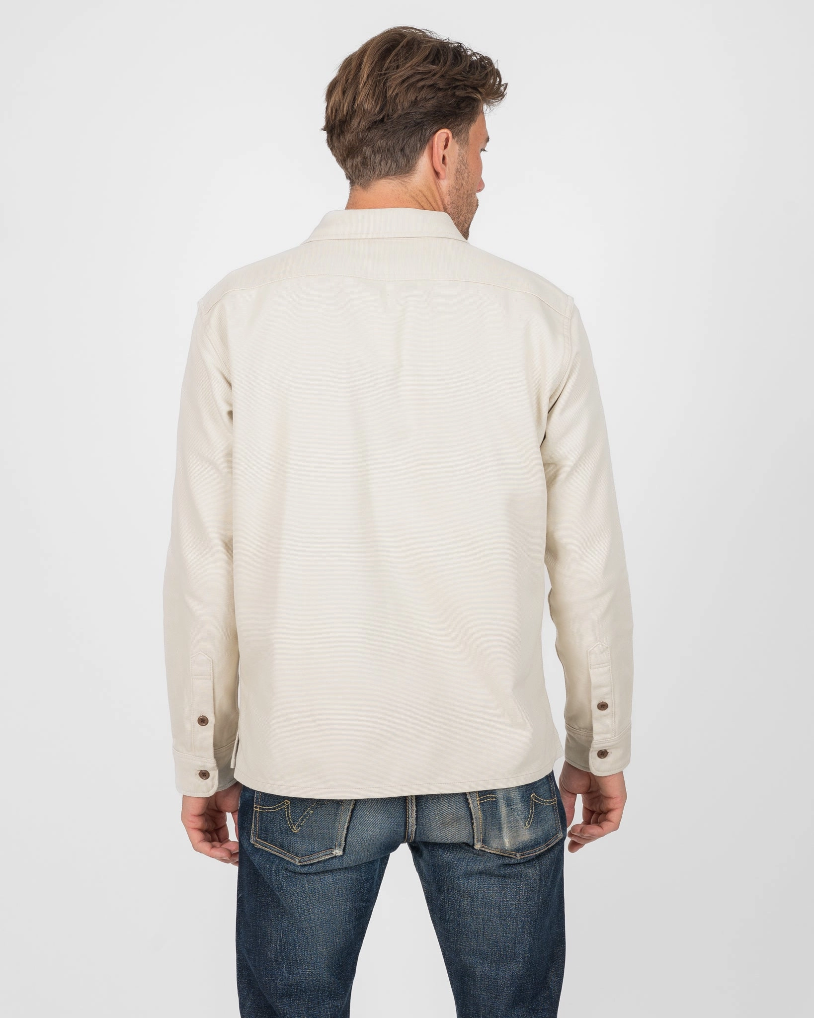 13oz Oxford Cloth Work Overshirt - Ivory Winter Wear