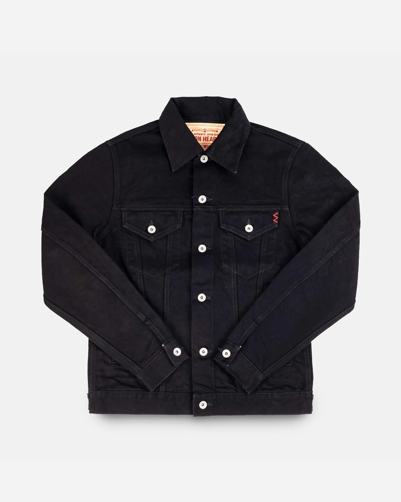 Weatherproof Zipper Closure Fur Trim 14oz Selvedge Denim Modified Type III Jacket -  Black/Black