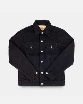 Weatherproof Zipper Closure Fur Trim 14oz Selvedge Denim Modified Type III Jacket -  Black/Black