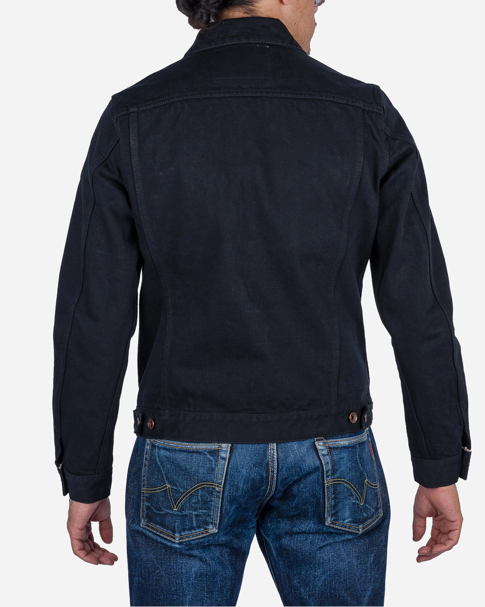 Mom Soft Versatile Design 14oz Selvedge Denim Modified Type III Jacket - Superblack