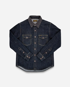 ElasticWaistband Student Cool 16oz Selvedge Denim CPO Shirt - Indigo