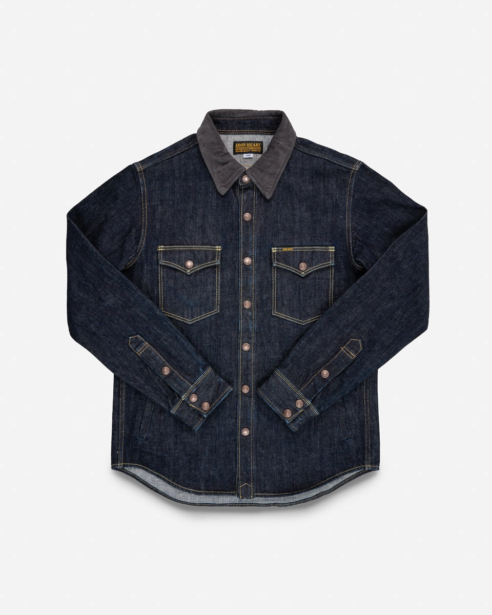 ElasticWaistband Student Cool 16oz Selvedge Denim CPO Shirt - Indigo