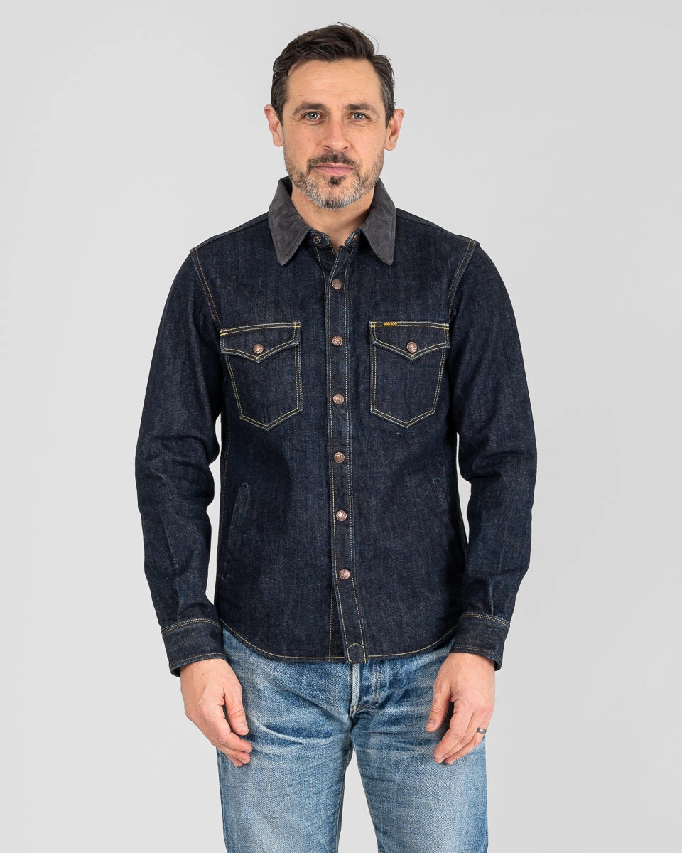 Sustainable Manufacturing MinimalistStyle 16oz Selvedge Denim CPO Shirt - Indigo
