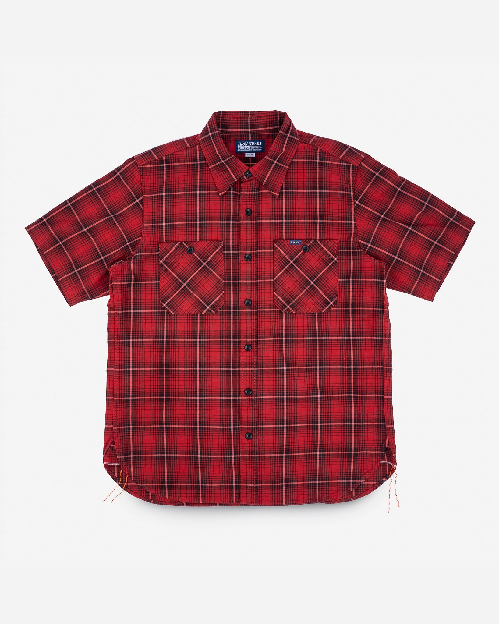 Wave Core 5oz Selvedge Short Sleeved Work Shirt - Red Vintage Check