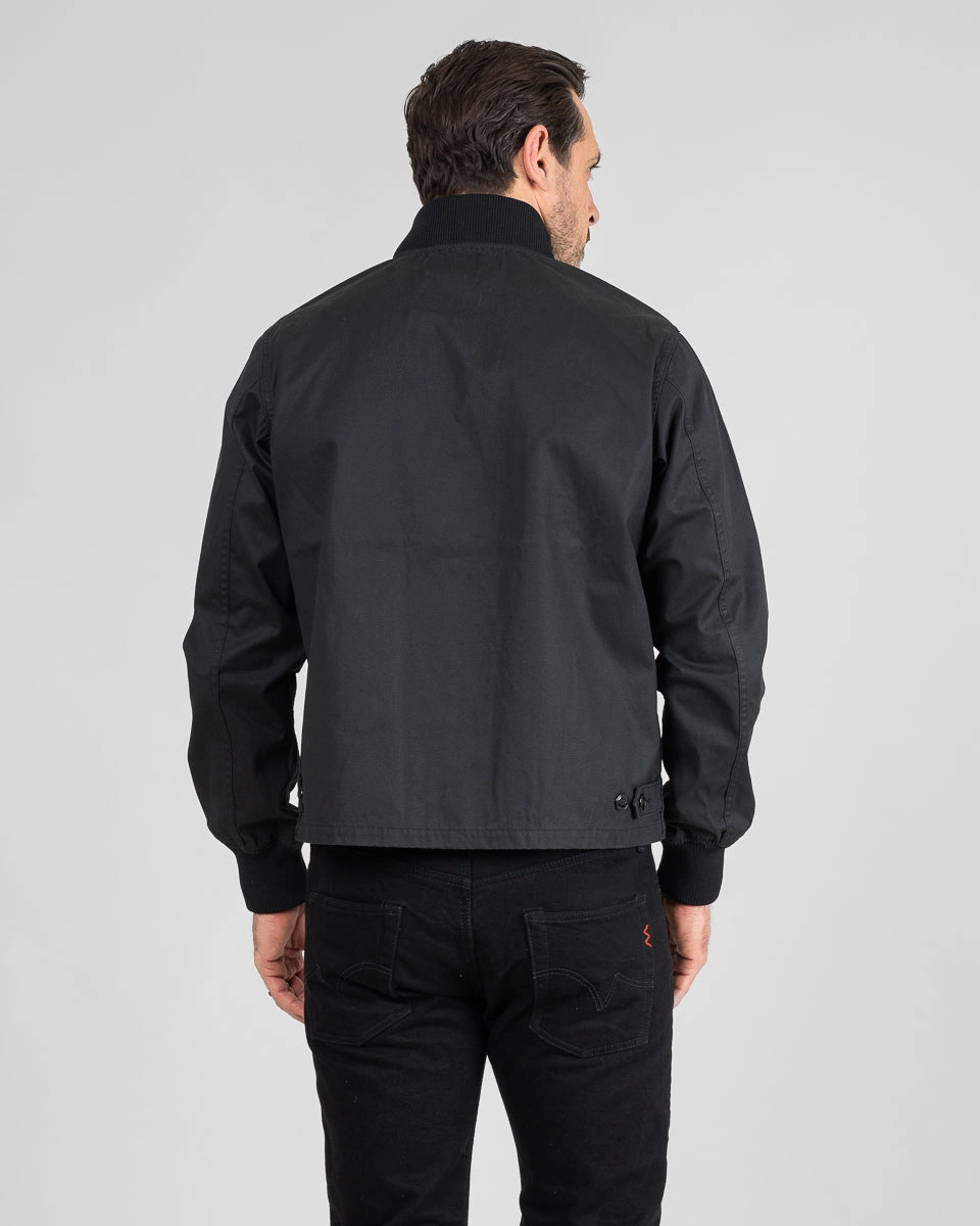 7oz Rubber Wax Coated Windbreaker - Black Everyday apparel Evening Chill Piece
