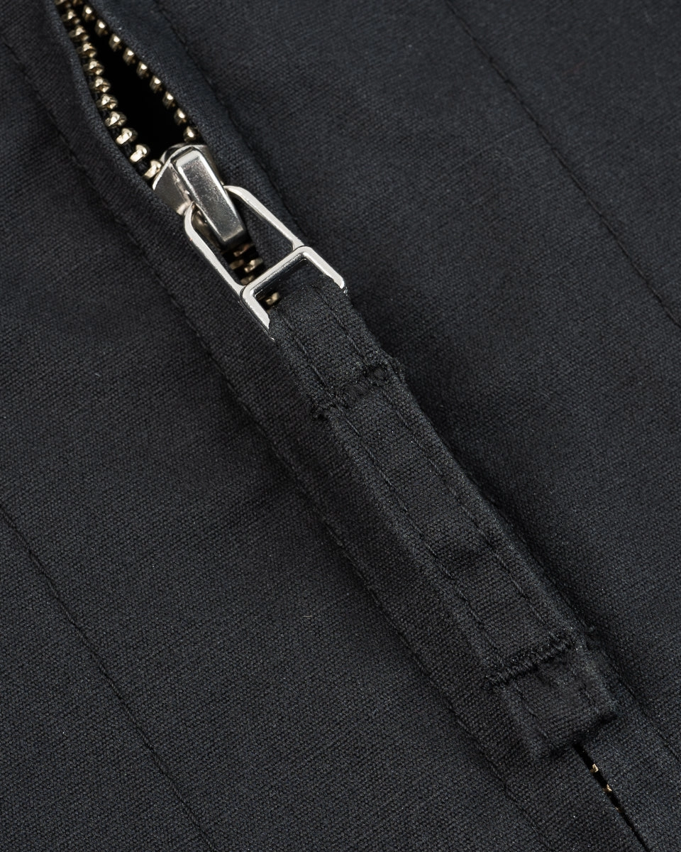 7oz Rubber Wax Coated Windbreaker - Black Travel Commuter Layer QuiltedPattern