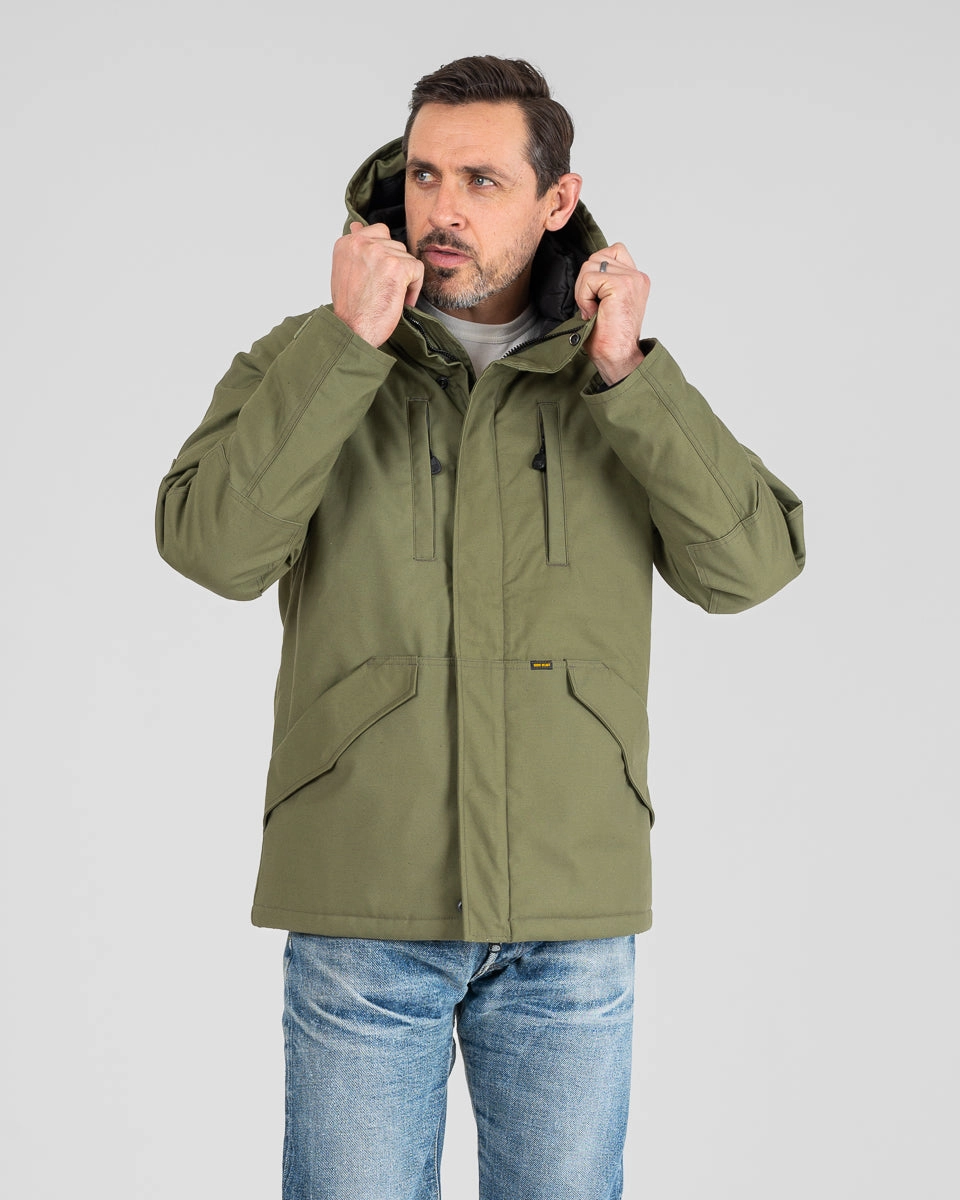 8oz Sateen/Primaloft? Winter Parka Jacket - Olive Magnetic Closure Breathable fabric