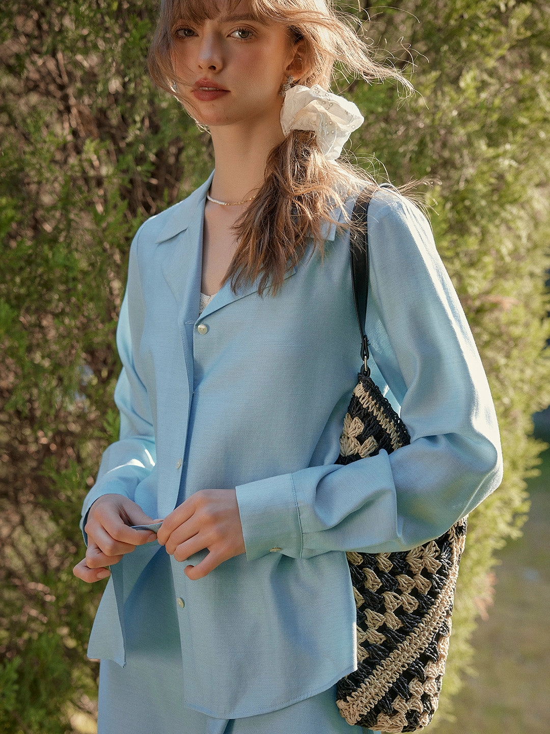 ??Final Sale??Isla V-Neck Lapel Wool Shirt- Yellow Classic Glow