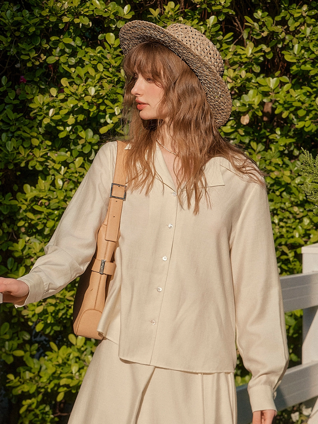 Luxury Apparel EasyAdjustment ??Final Sale??Isla V-Neck Lapel Wool Shirt- Yellow