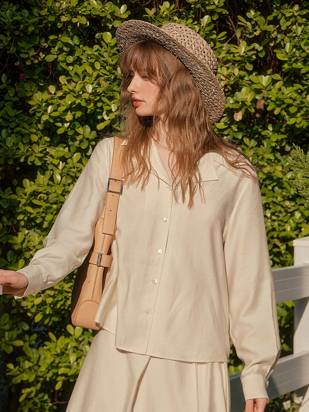 World Tone MultiPanelDesign ??Final Sale??Isla V-Neck Lapel Wool Shirt- Yellow