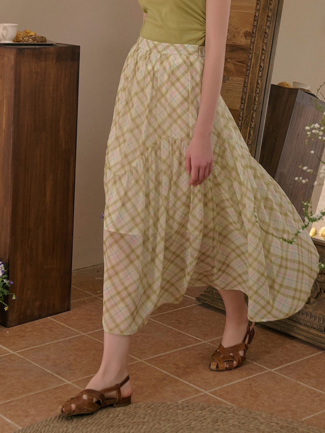 All Season Wear ??Final Sale??Lyric Plaid Patchwork Skirt