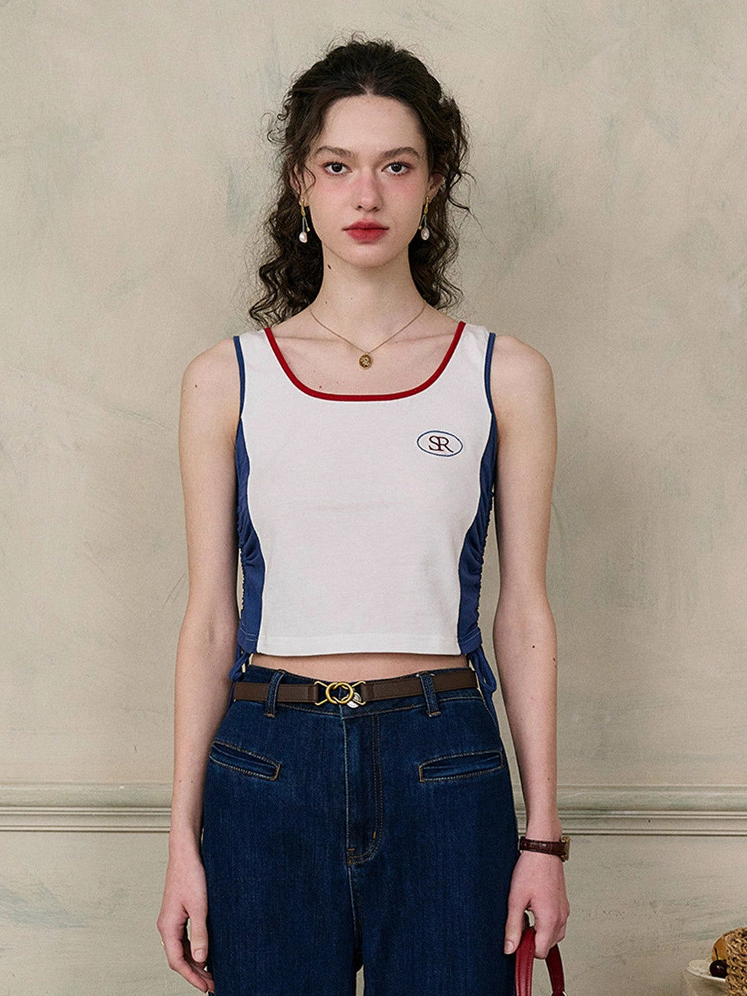 ??Final Sale??Ophelia Round Neck  SR Logo Camisole Top Nordic Light