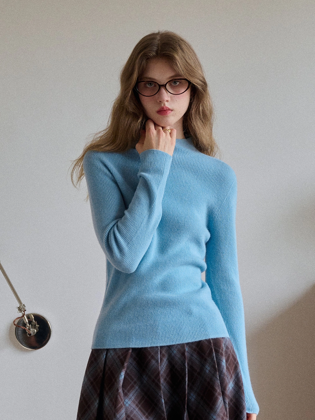 Smart Design Abby Mock Neck Ribbed Sweater