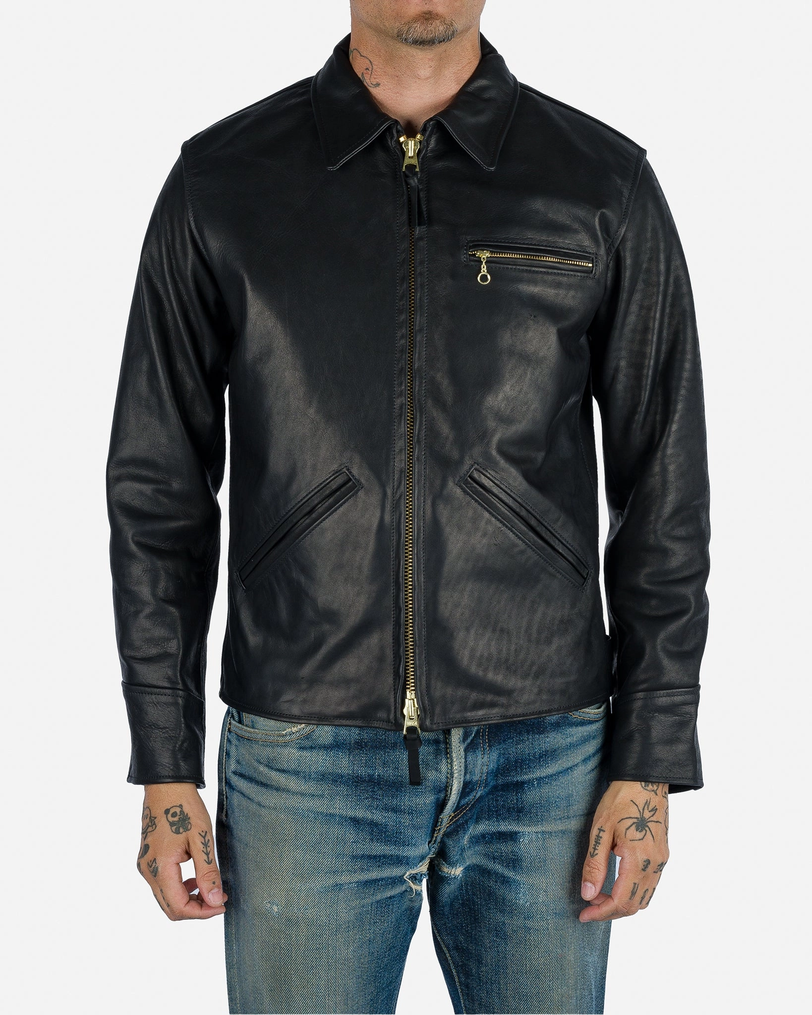 Iron Heart x Simmons Bilt Horsehide Savannah Jacket - Black Packable Style