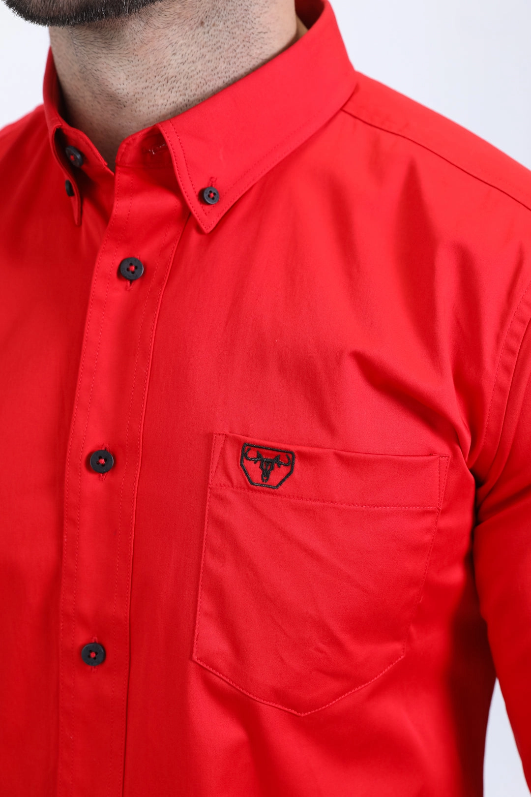 Men's Performance Long Sleeve Red Shirt Dynamic Design Simple Style