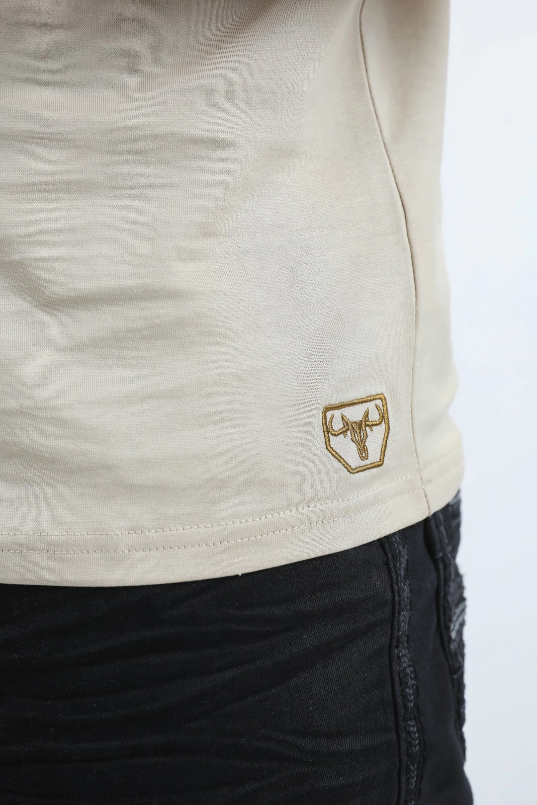 Mens Modern Fit Stretch Cotton Beige Polo with Aztec Print Stylish Fit Stylish Collar