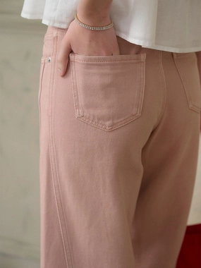 Katalina Vintage Low Rise Straight Leg Wide Leg Cotton Jeans EcoFriendlyMaterial