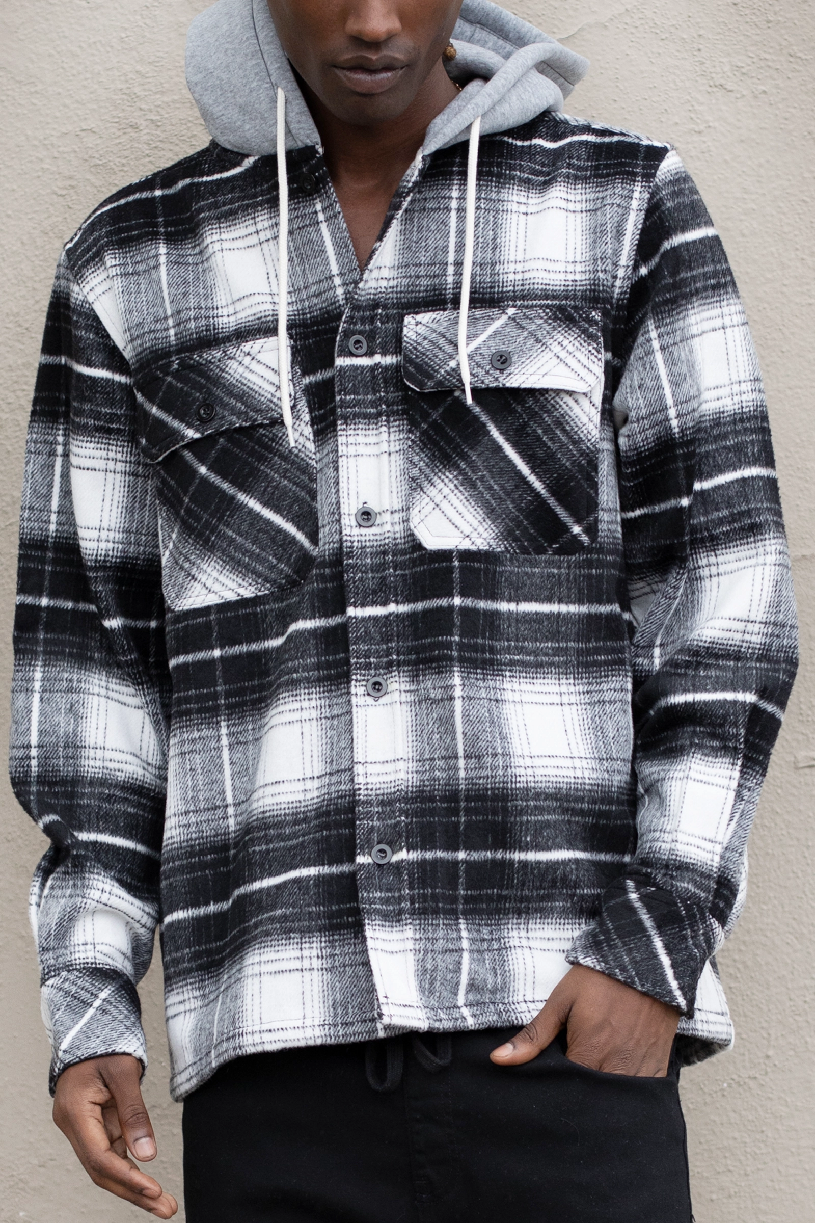 Hooded Flannel Overshirt Iconic look Airflow Ventilation System