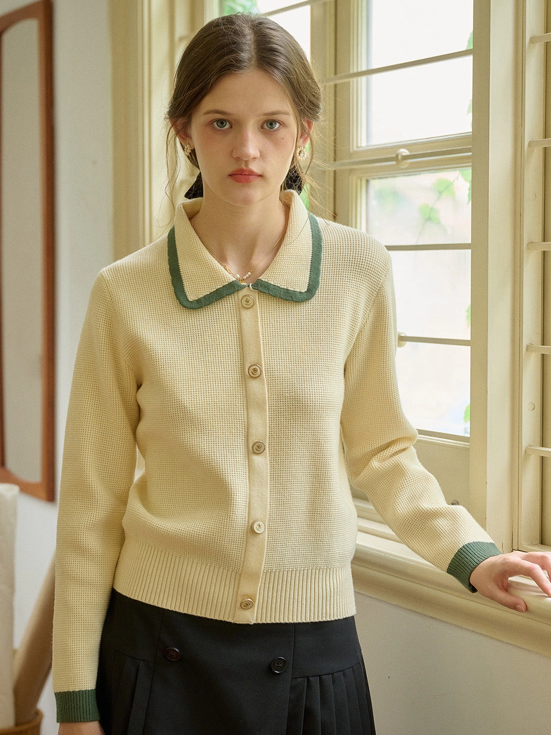 Thermal regulation ??Final Sale??Stella Peter Pan Collar Knit Cardigan