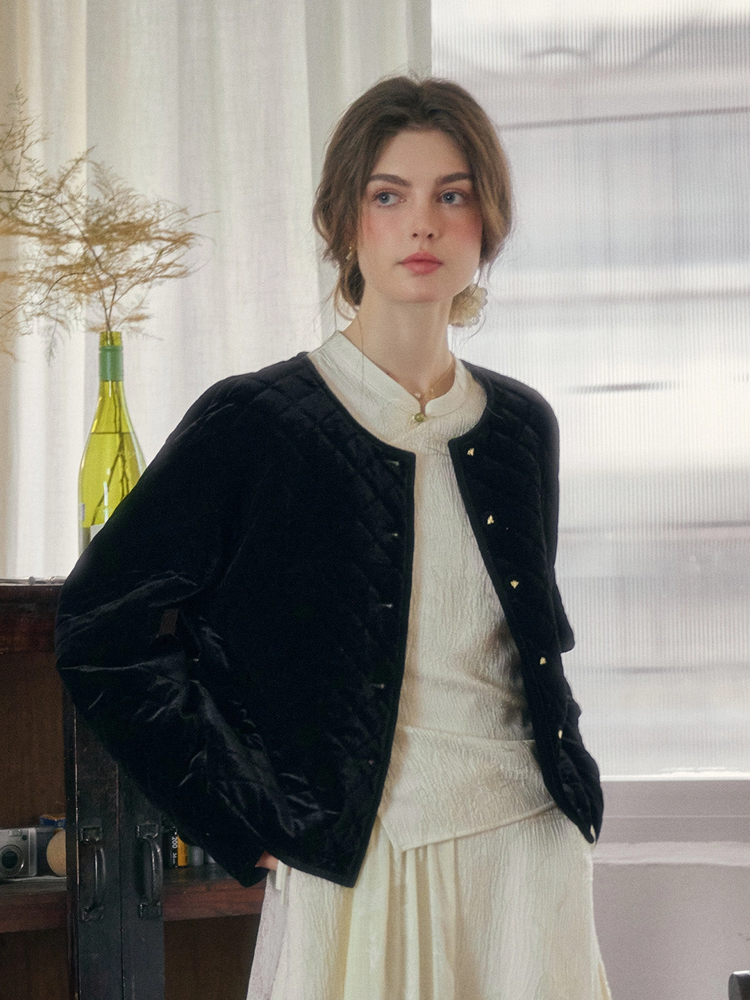 Casual Shoes Stylish Look Ainsley Collarless Contrasting Jacket