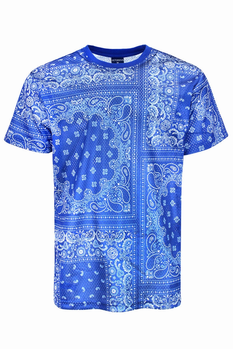Air Mesh Bandana Print T-shirts simple design