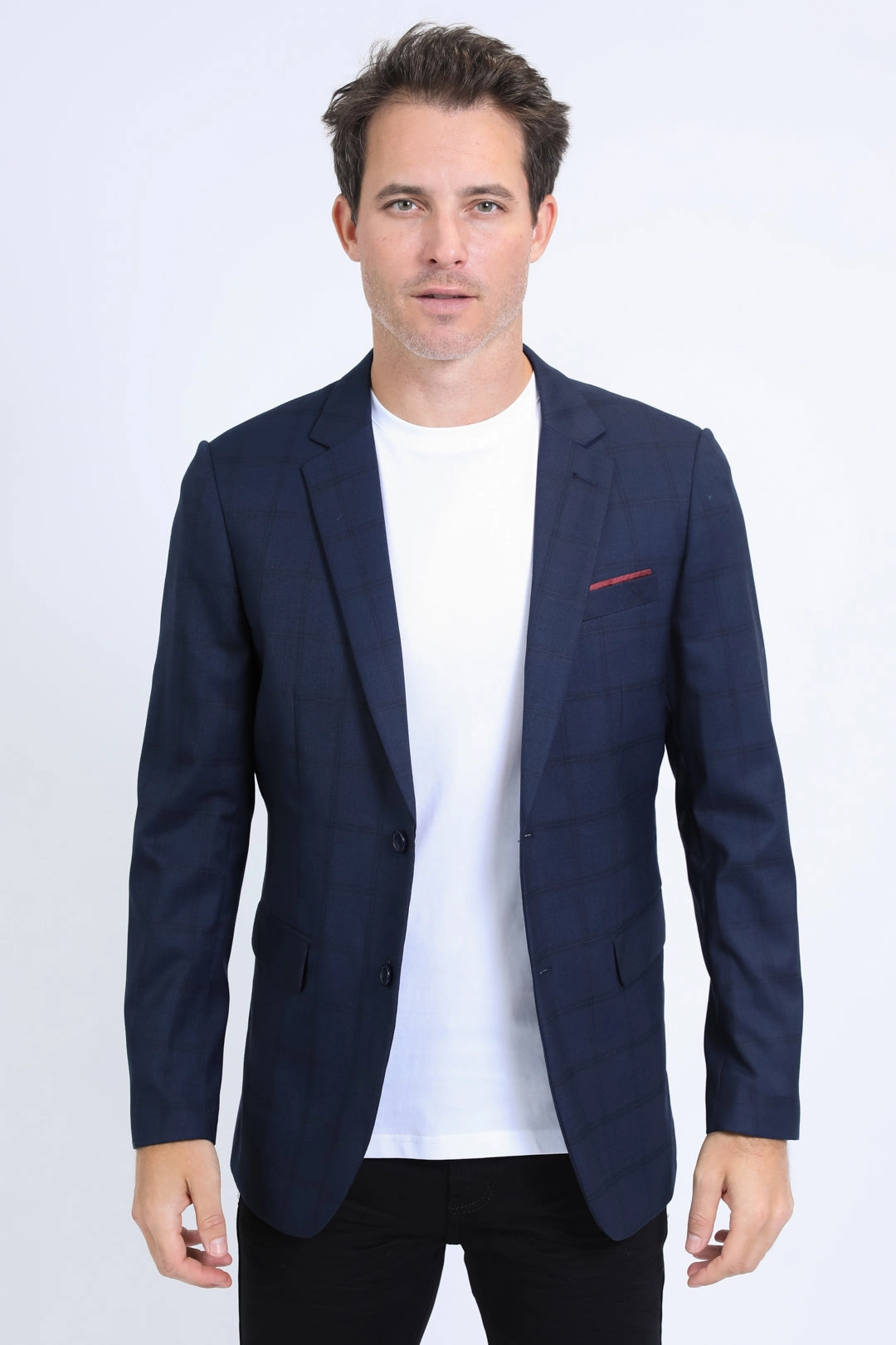 Carry Ease Bride Side Mens Modern Fit Stretch Date Night Navy Blazer