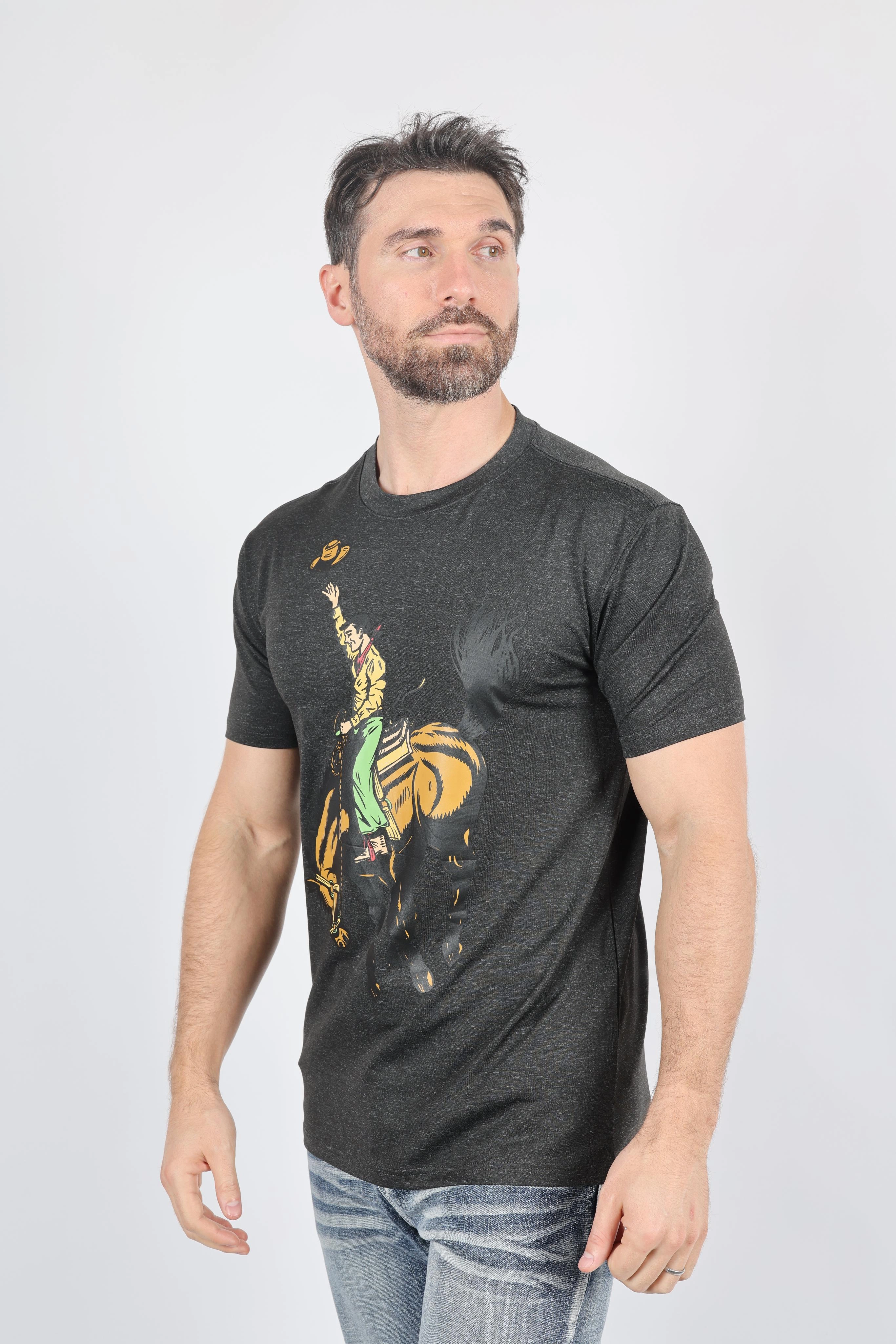 Mens Performance Fabric Modern Fit Stretch Rodeo T-Shirt Comfortable Weave