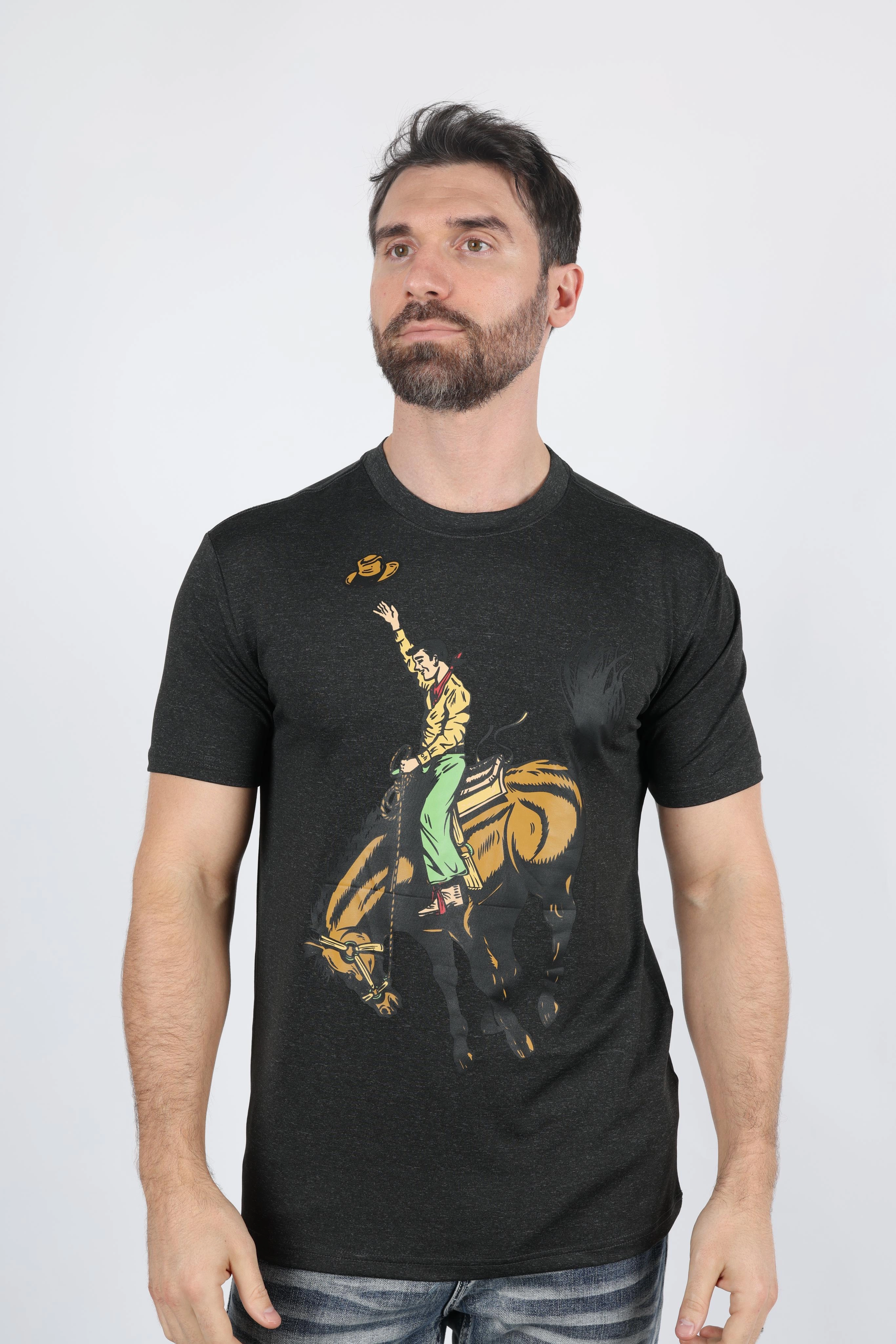 Mens Performance Fabric Modern Fit Stretch Rodeo T-Shirt Athletic Comfort Wear