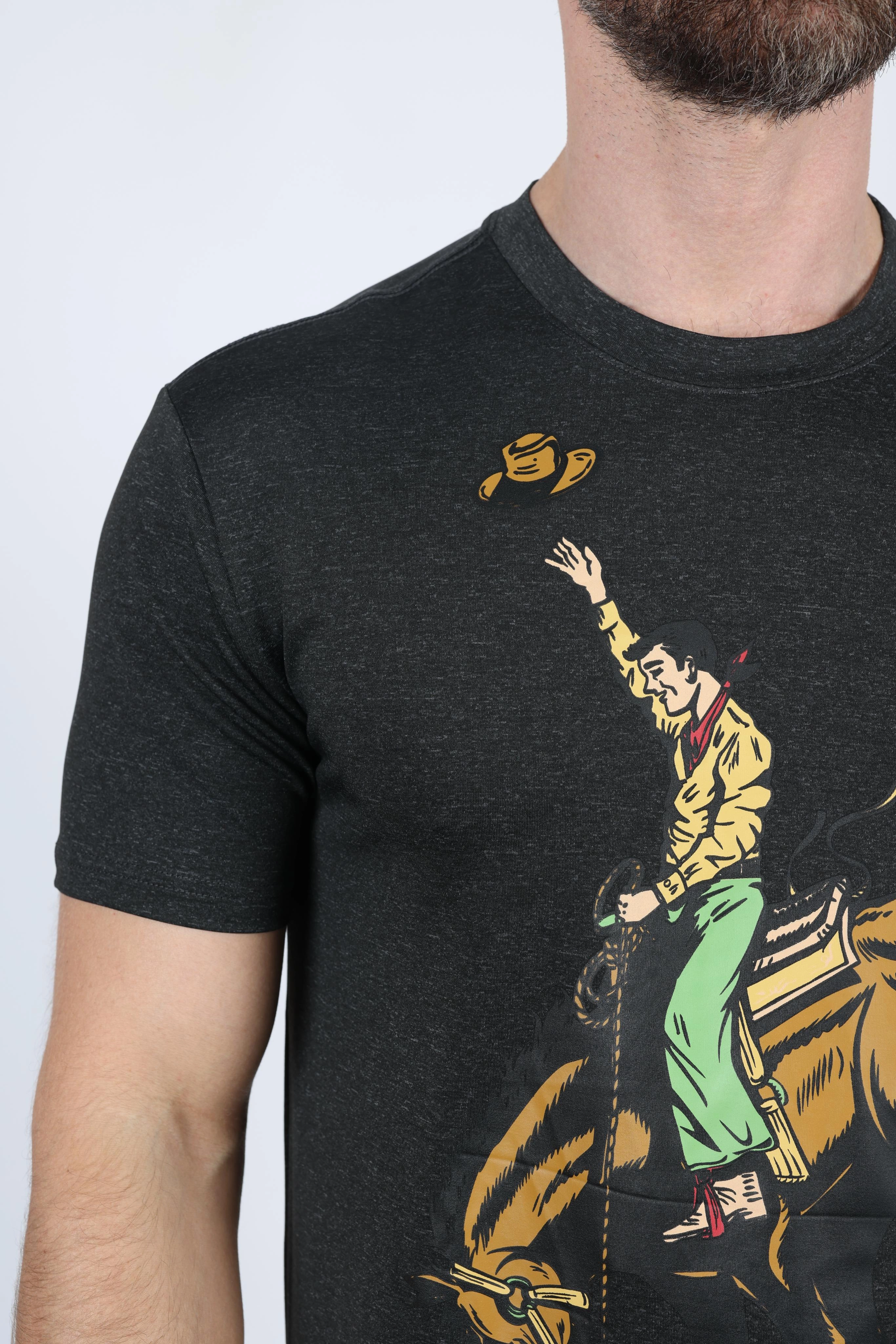 Casual Flex Design Mens Performance Fabric Modern Fit Stretch Rodeo T-Shirt