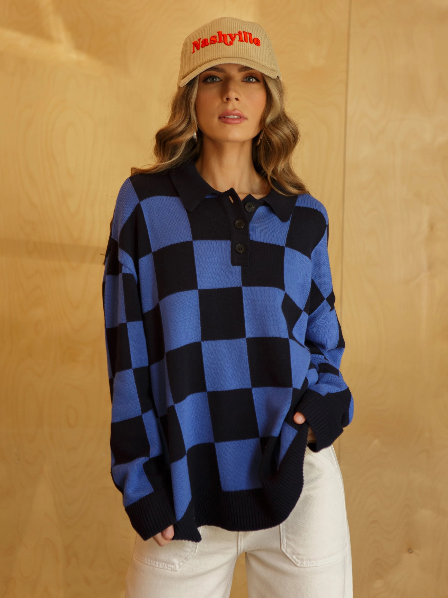 Serene Checkered Sweater Cozy Design