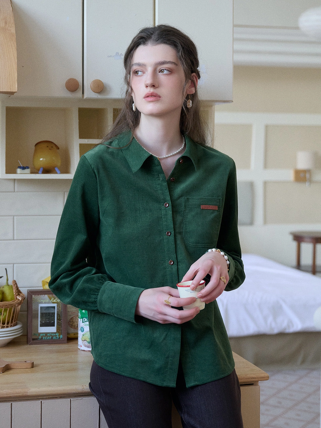 Alondra Lapel 100% Cotton Shirt Work Wear