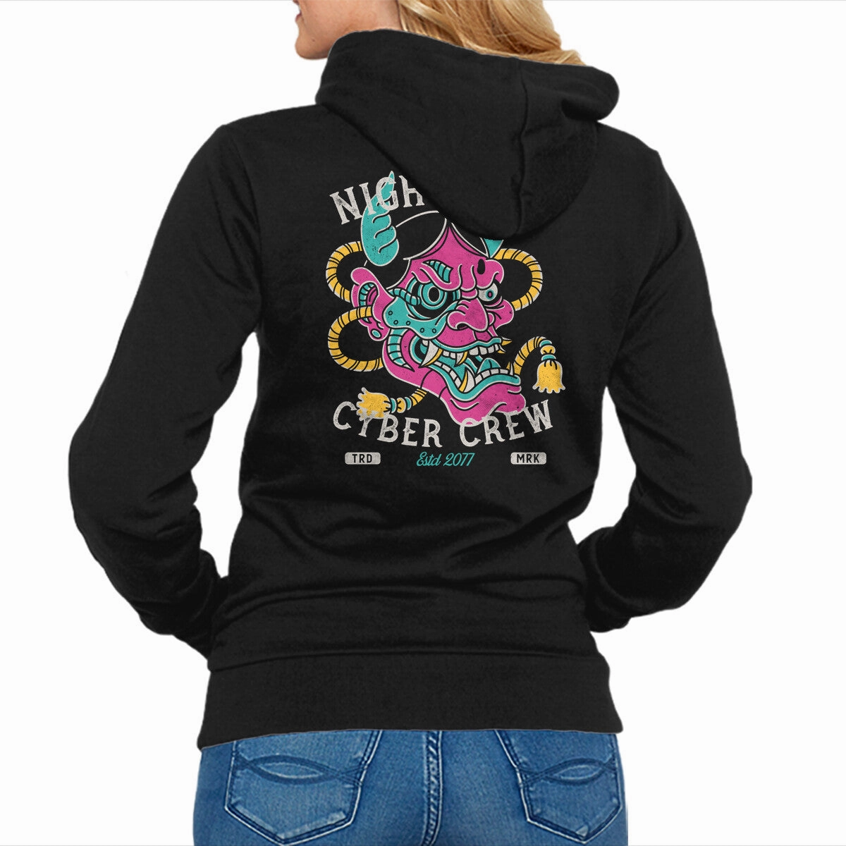Night City Cyber Crew Tassel accents Essential Clothing