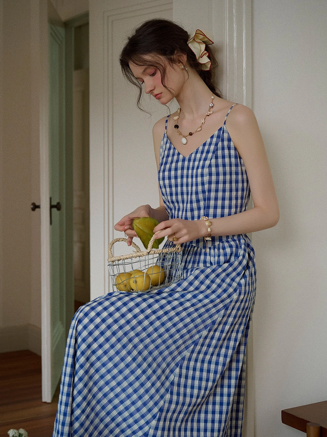 Tinsley Suspender Plaid Dress- Red Warm Socks Late Breeze