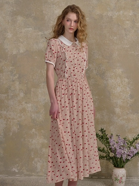 ??Final Sale??Johanna Peter Pan Collar Floral Dot Dress Country Core