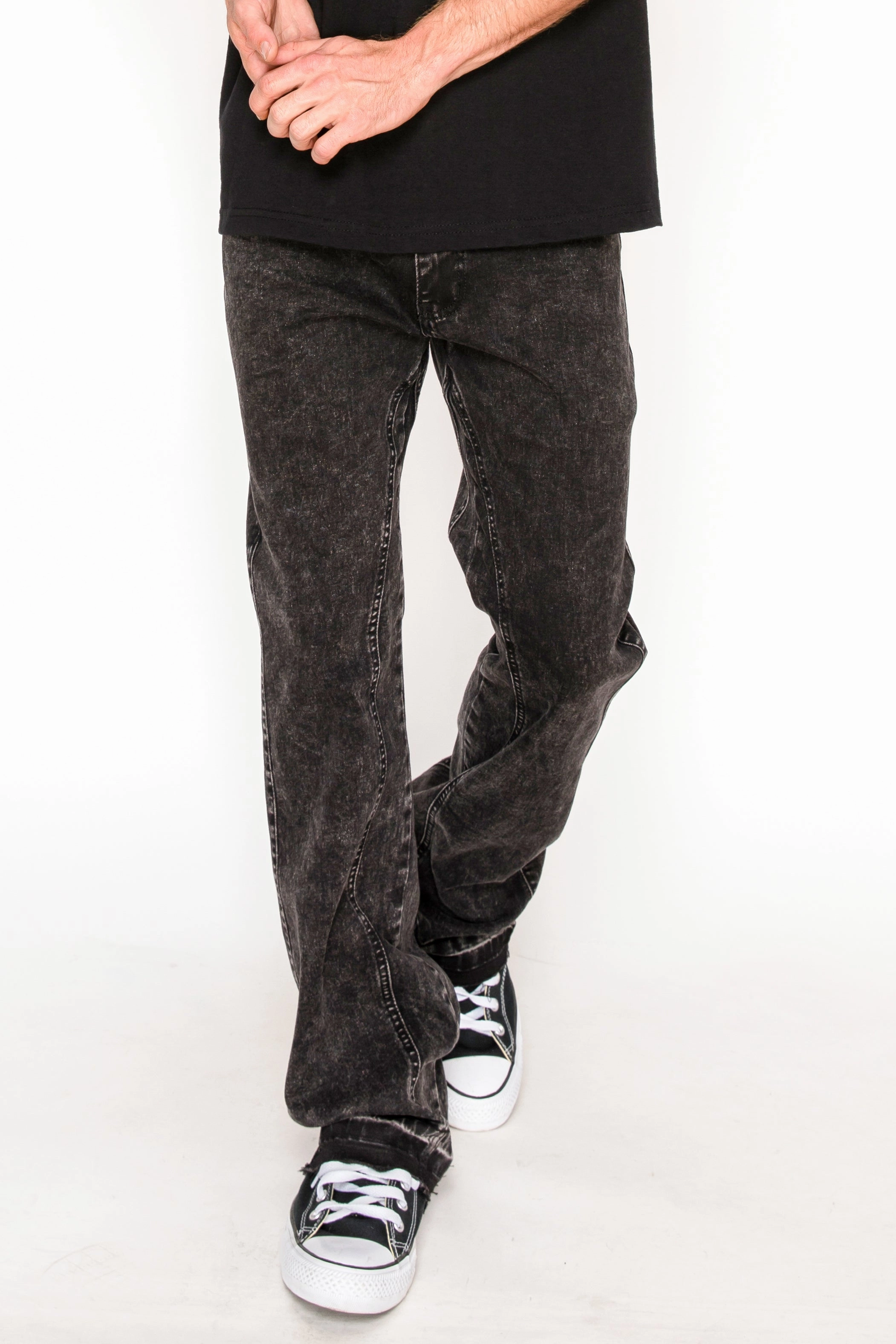 Standard Piece Ash Black Flared Denim Jeans Perfect Design
