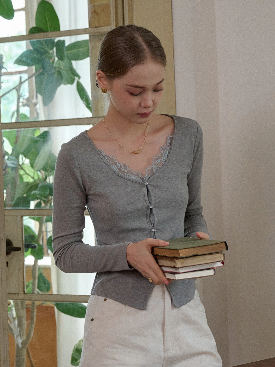 Harbor Style Summer Air Aubree Round Neck Cotton Knitted Top