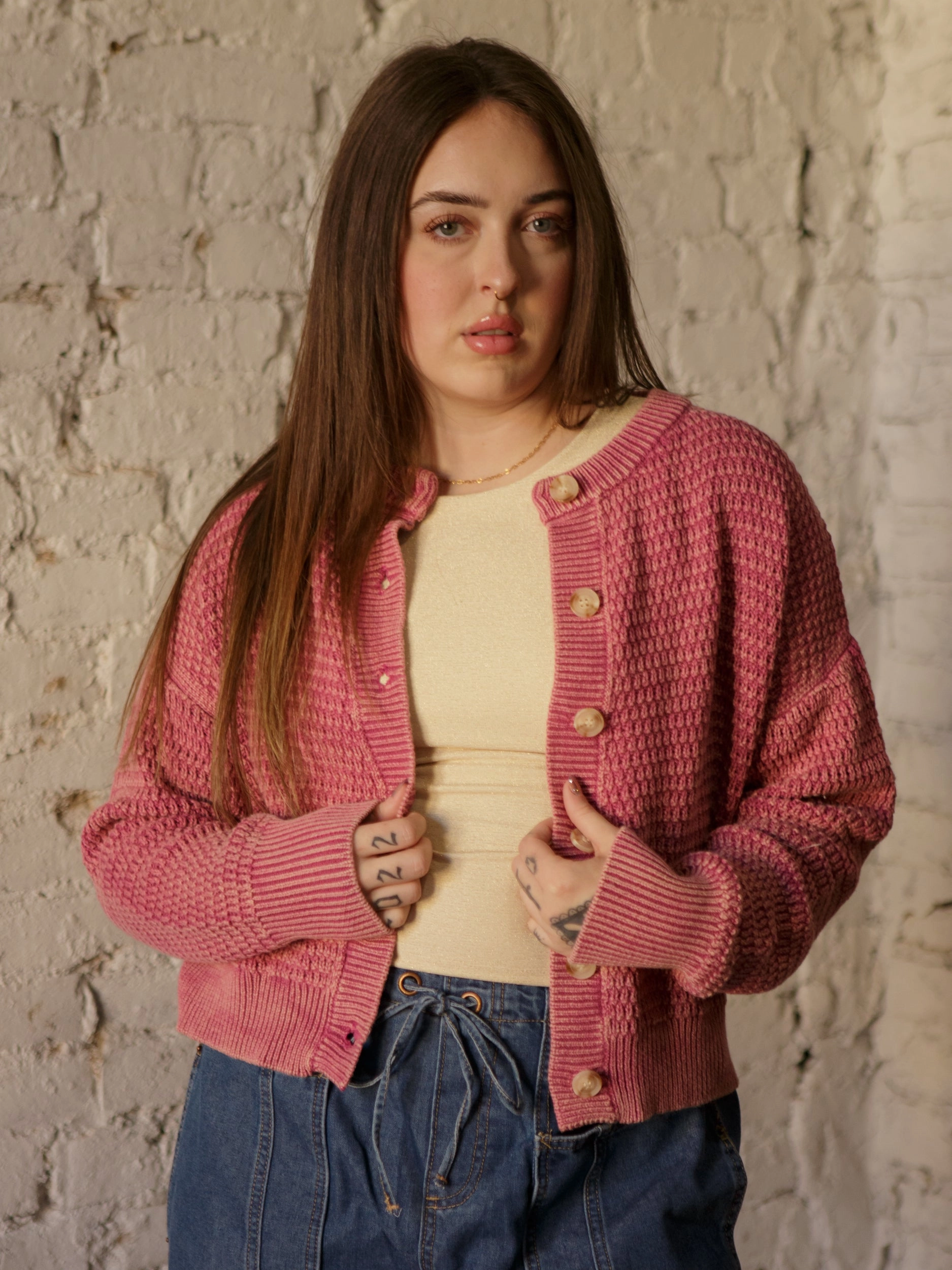 Seasonal piece Layered Look Aveline Waffle Sweater