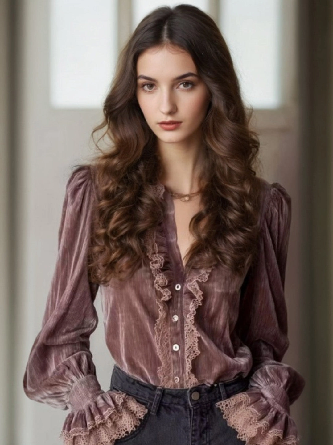 Azari V-Neck Blouse Seasonal Fashion