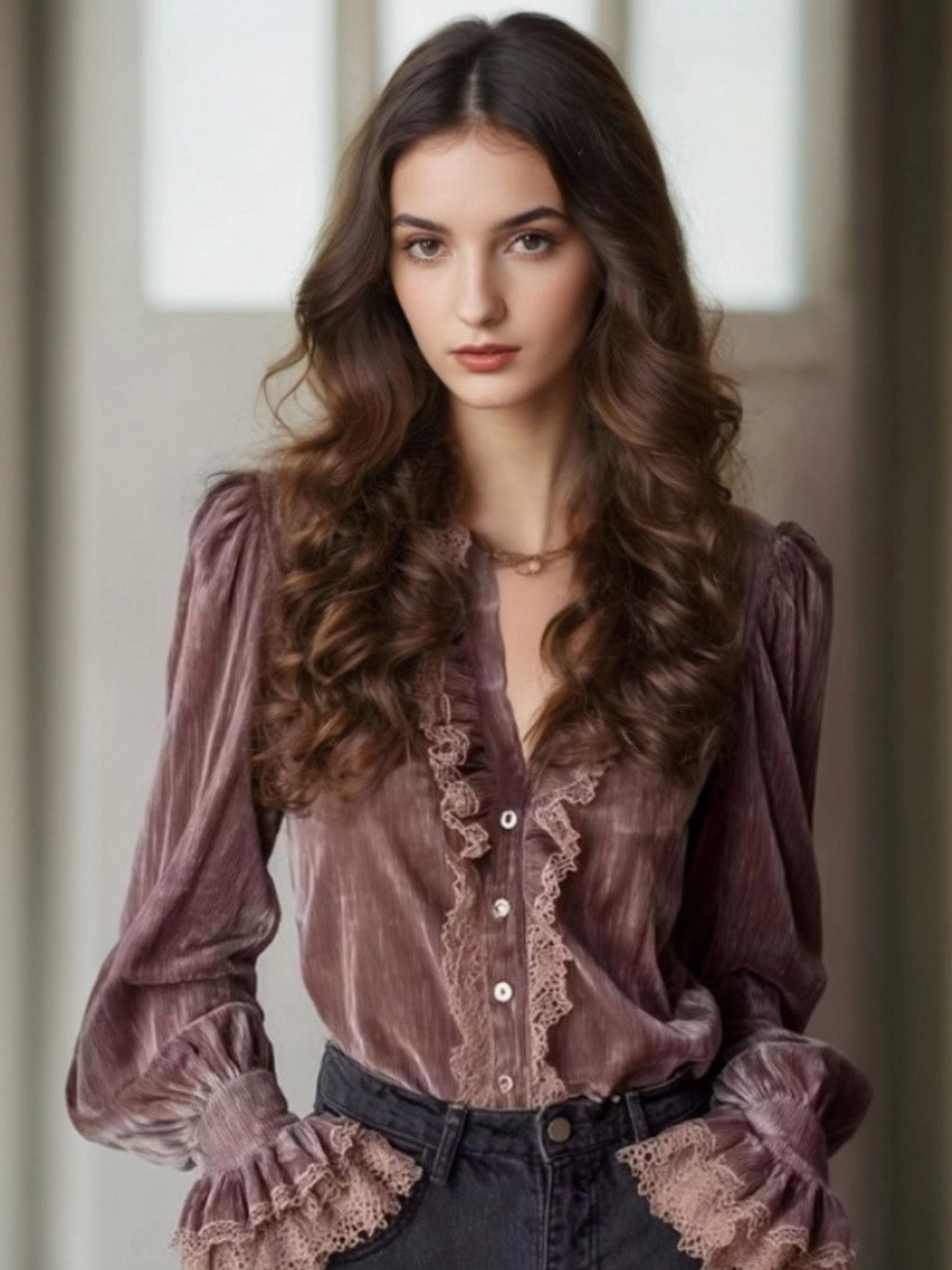 Azari V-Neck Blouse ShrinkResistant