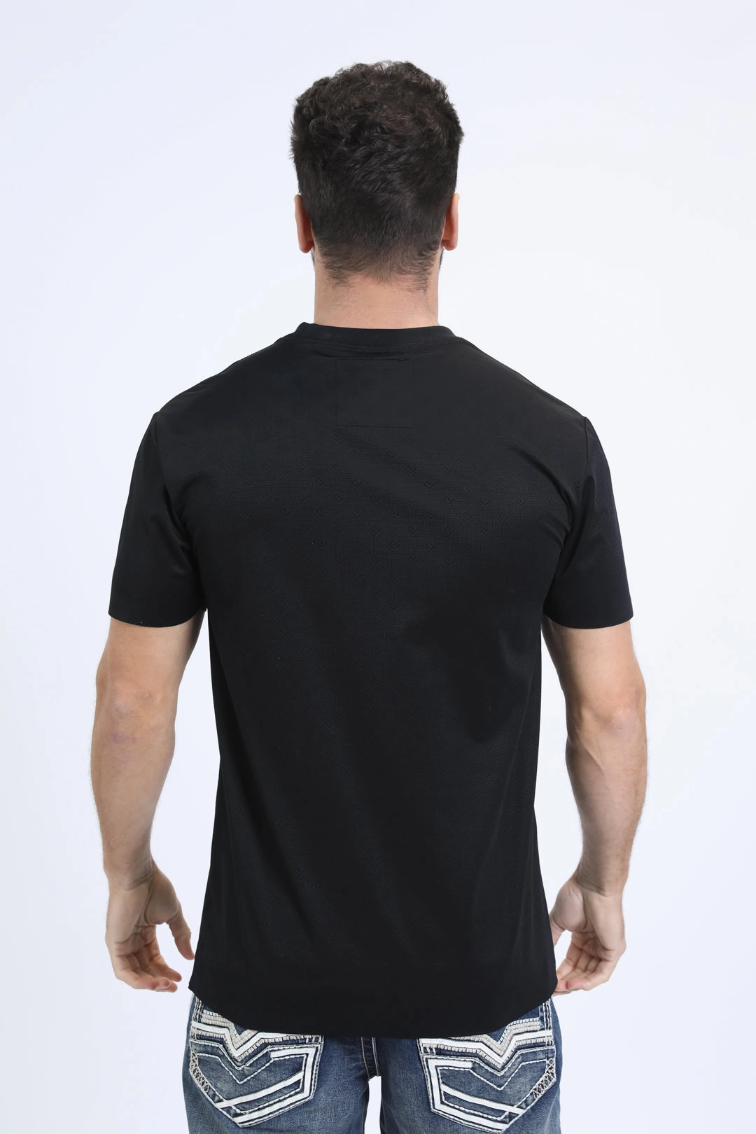All Purpose Wear Basic Layer Mens Modern Fit Cotton Stretch Black T-Shirt