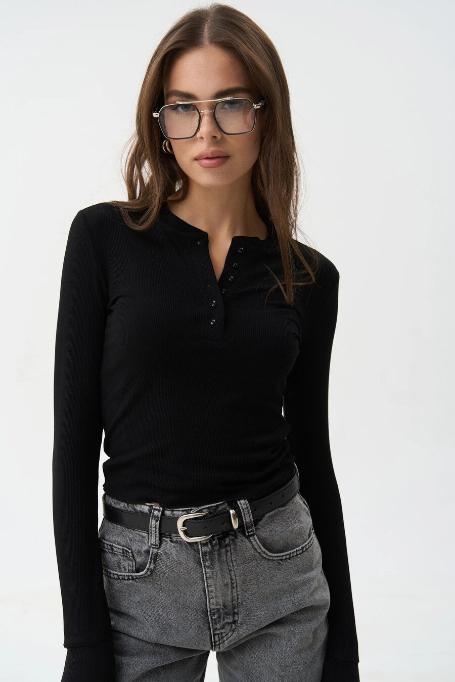 Plant Metropolitan area Black longsleeve with buttons