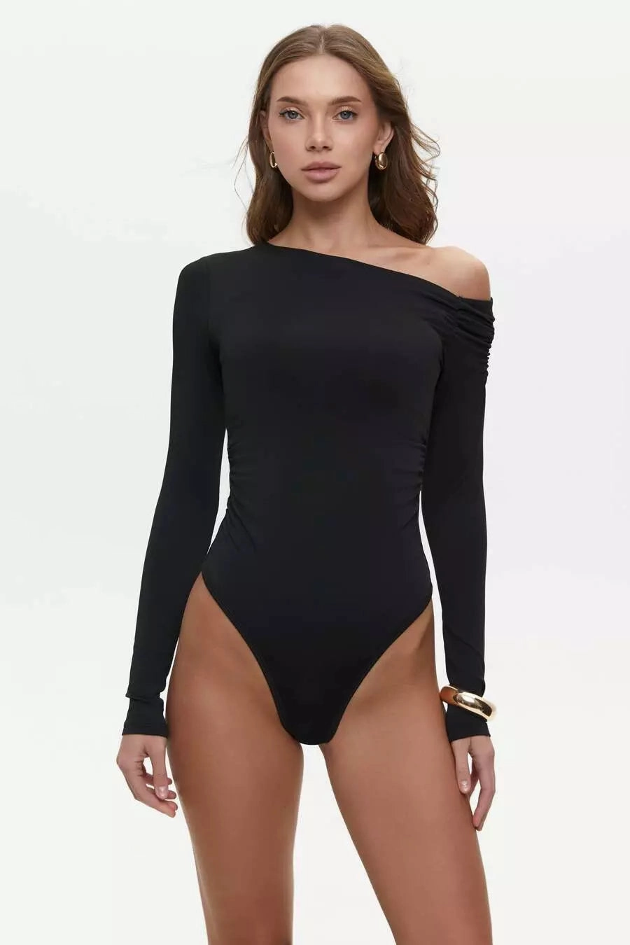 Comfort Flex Fit Black Off Shoulder Bodysuit