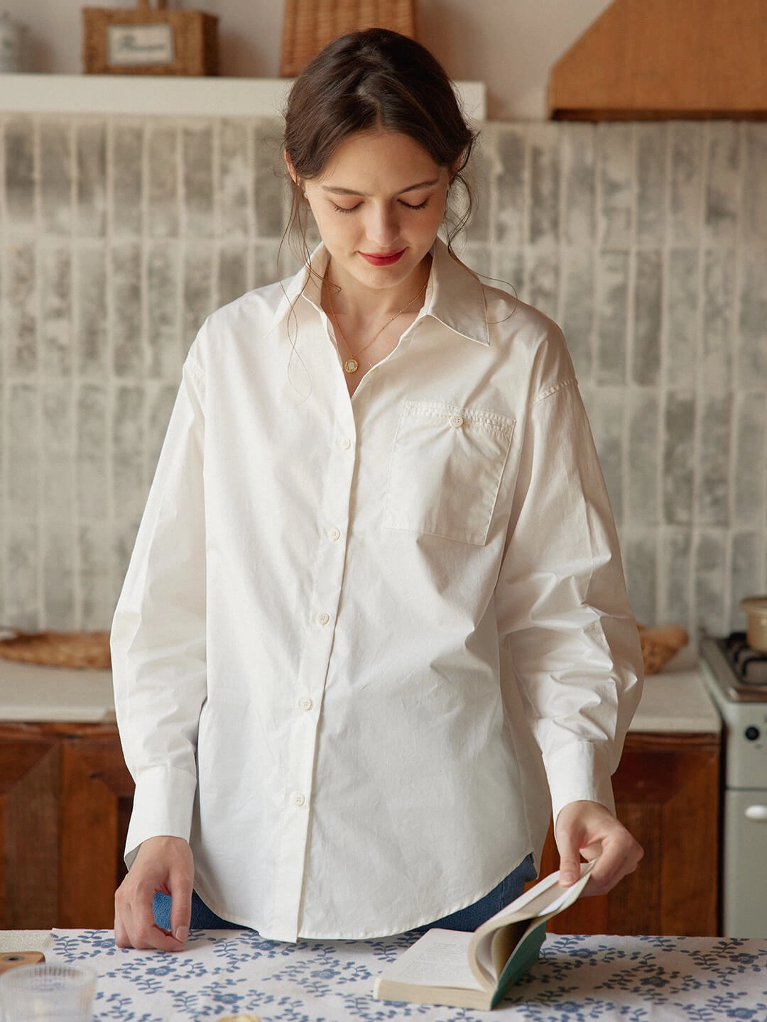 Blanche White Blouse SeamlessFit Casual Polo