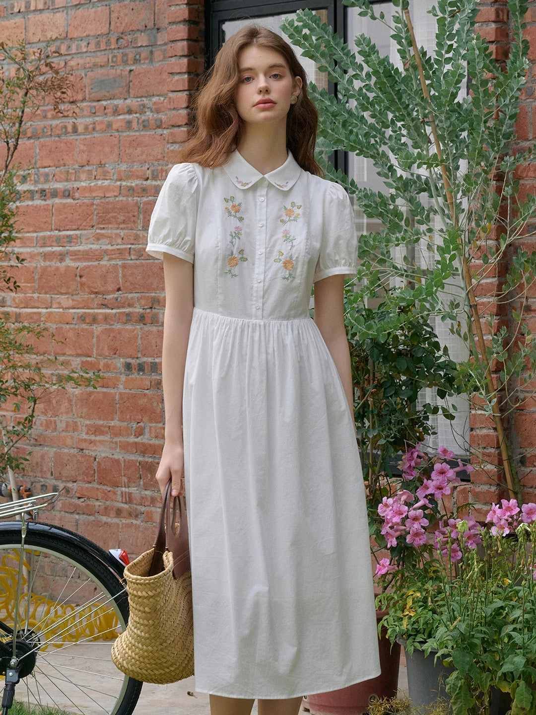 ??Final Sale??Kali Peter Pan Collar 100% Cotton Dress Tencel Blend Fabric