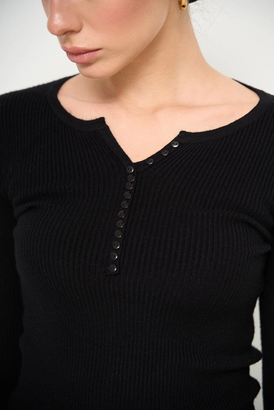 Photo Name - brand Black Long Sleeve with buttons