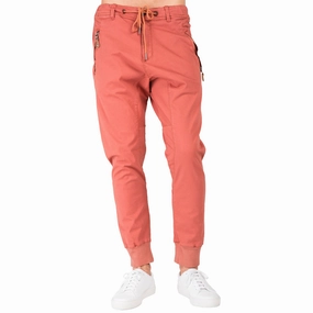 Drop Crotch Premium Rustic Red Stretch Twill Jogger Jeans Zipper Pocket Ethic Core outdoor mode