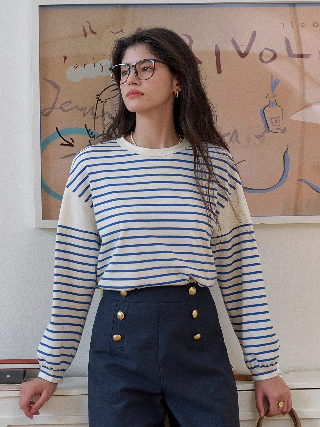 Carolina Round Neck Stripe 100% Cotton Top HighDurabilityClothing